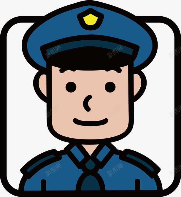 卡通警察矢量图ai免抠素材_88icon https://88icon.com 值班 卡通可爱 彩色底纹 矢量图案 蓝色制服 警察 矢量图