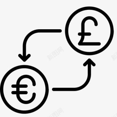 掉钱转换货币欧元金融钱英镑以货币兑图标图标