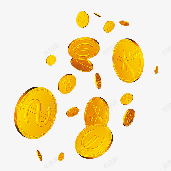 金色的金币png免抠素材_88icon https://88icon.com 写实 悬浮 素材 金币 金色