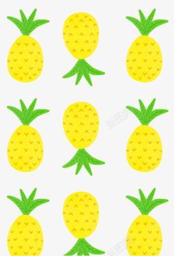 黄色卡通菠萝素材
