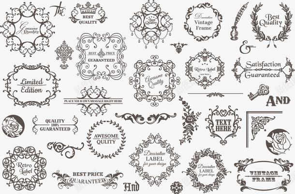 欧式复古装饰纹样花纹png免抠素材_88icon https://88icon.com 复古 欧式 装饰纹样