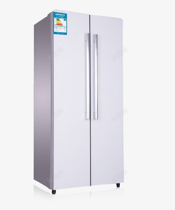 白色节能对开门冰箱png免抠素材_88icon https://88icon.com 冰柜 冰箱 制冷 双开门冰箱 多门冰箱 家用电器 对开门冰箱 电器