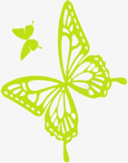 绿色蝴蝶花纹图案装饰元素素材
