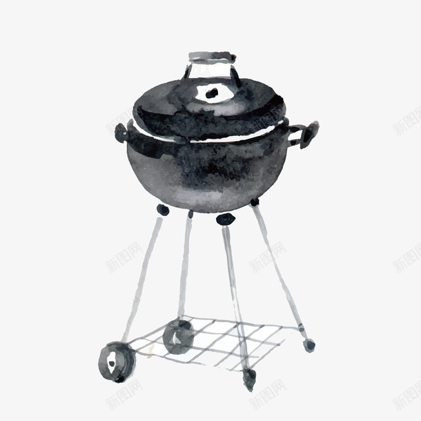 手绘烧烤架矢量图ai免抠素材_88icon https://88icon.com 手绘 架子 烧烤架 背景装饰 黑色 矢量图