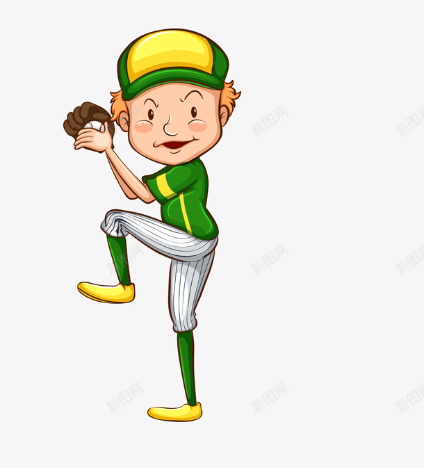 手绘卡通男孩打棒球png免抠素材_88icon https://88icon.com 动漫 动画 卡通人物 手绘卡通 棒球 男孩 绿色棒球服 运动人物