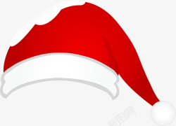 红色卡通积雪圣诞帽素材