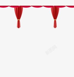节日红色窗帘素材