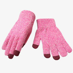 粉色学生触屏毛线手套素材
