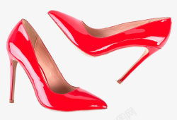 一双红色的鞋子素材
