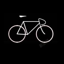 自行车黑白线条素材