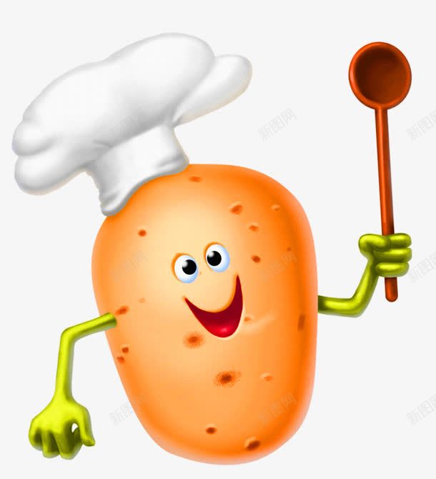 黄色卡通土豆厨师装饰图案png免抠素材_88icon https://88icon.com 免抠PNG 卡通 土豆厨师 装饰图案 黄色