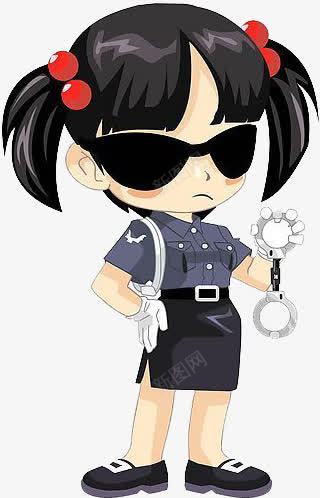 动漫女孩png免抠素材_88icon https://88icon.com 动漫女孩 卡通女孩 女孩 警察 警花