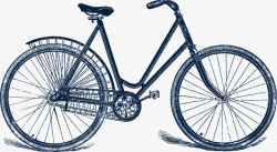 水彩自行车矢量图素材