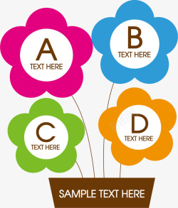 花朵分类标签矢量图素材