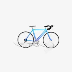 蓝黑色自行车素材