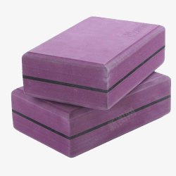 两块紫色成人瑜伽砖素材