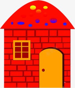 红色卡通房子可爱素材