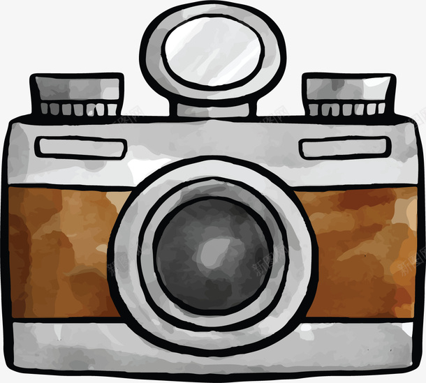 手绘棕色拍照相机矢量图ai免抠素材_88icon https://88icon.com 拍照相机 旅游相机 棕色相机 照相机 相机 矢量png 矢量图
