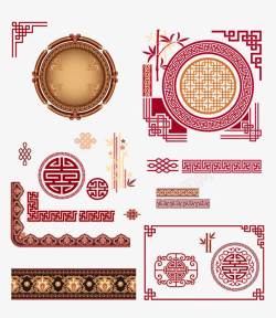 中国风古典装饰底纹边框素材