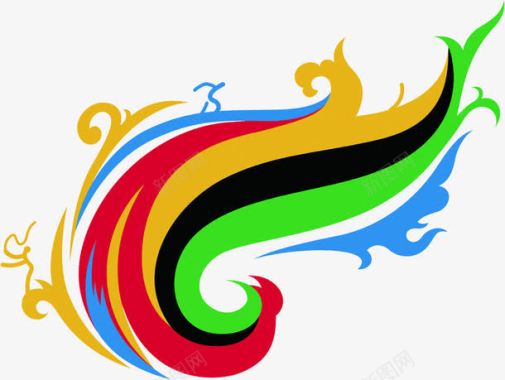 奥运七彩色花纹奥运图标图标