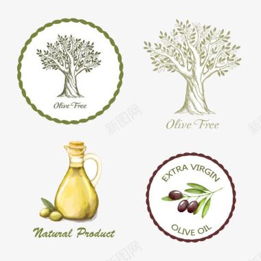 橄榄油滴橄榄树图标图标