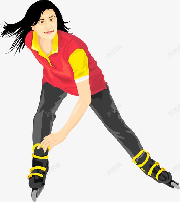 美女溜冰员png免抠素材_88icon https://88icon.com 健身 卡通 卡通人物 滑雪 美女 踏浪 运动