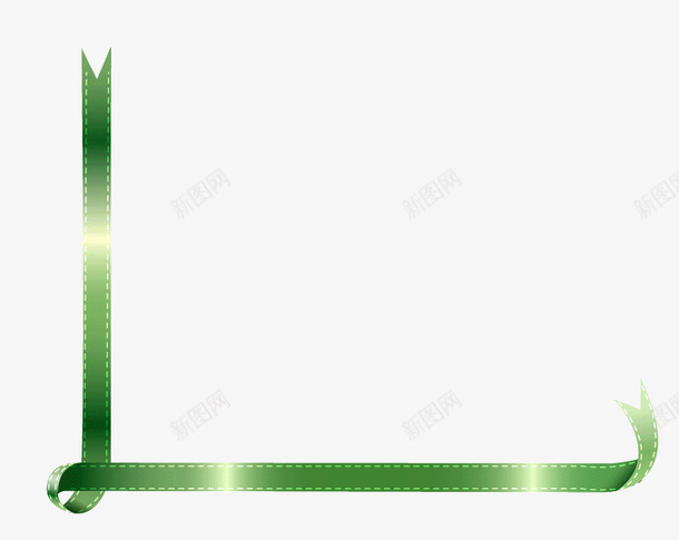 绿色飘带边png免抠素材_88icon https://88icon.com 卡通 彩带 手绘 绿色 飘带