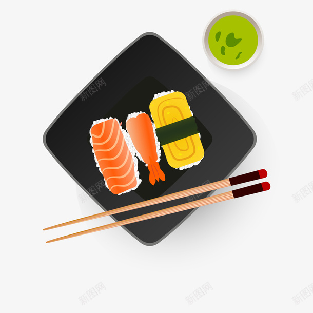 卡通寿司食物矢量图ai免抠素材_88icon https://88icon.com 卡通 寿司 彩色 扁平化 食物设计 矢量图