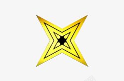 黄色四角平面星星素材