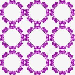九个紫色圆形框框素材