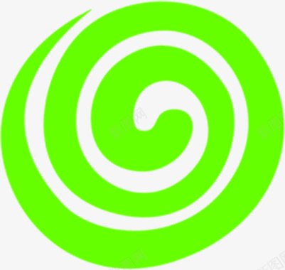 螺旋手绘绿色螺旋图标图标