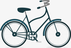 卡通绿色自行车单车矢量图素材
