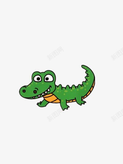 小鳄鱼png免抠素材_88icon https://88icon.com 卡通 可爱 绿色 装饰图