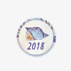 灰色2018海螺标签素材