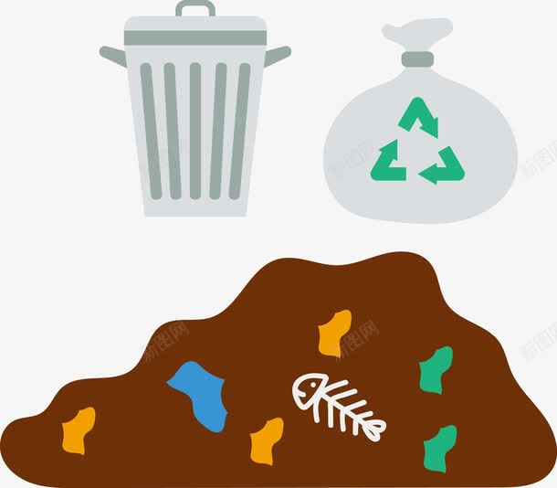 垃圾处理png免抠素材_88icon https://88icon.com 土壤 垃圾处理 垃圾桶 废物 循环利用