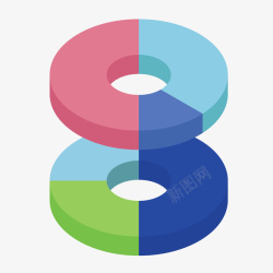 卡通圆形彩色数据图表矢量图素材