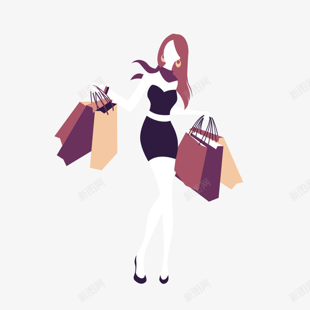 手绘购物的女人png免抠素材_88icon https://88icon.com 女人 手绘女人 购物 购物女人 购物袋