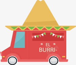 红色墨西哥风味餐车矢量图素材