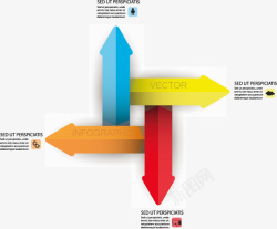 交叉的箭头矢量图素材