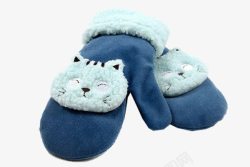 手袜可爱蓝色猫猫手套高清图片