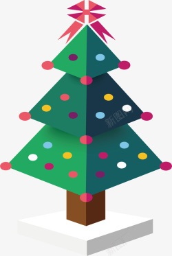 立体几何圣诞树矢量图素材