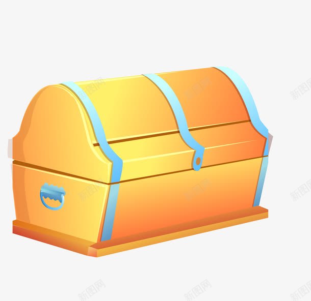 宝物箱子png免抠素材_88icon https://88icon.com 保险 保险箱子 卡通 手绘 橙色箱子