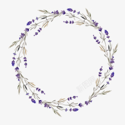 紫色花朵空心圆矢量图素材