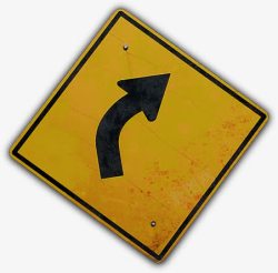 创意复古黄色的路标指示牌素材