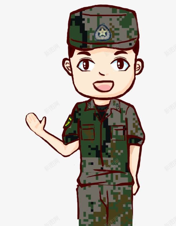 卡通帅气军人png免抠素材_88icon https://88icon.com PNG 军人 卡通 双气 迷彩服