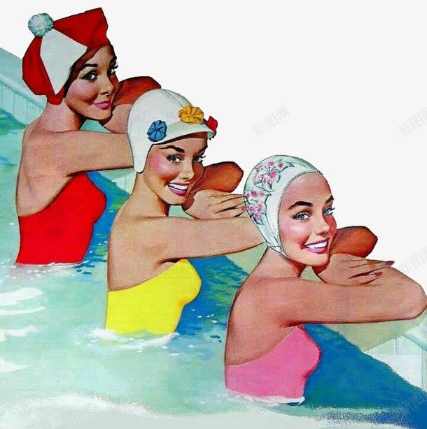 游泳池里的女子png免抠素材_88icon https://88icon.com 女子 插画 游泳 游泳池