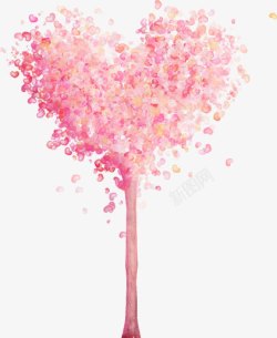 粉色爱心树素材