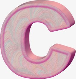 粉紫色立体字母C素材