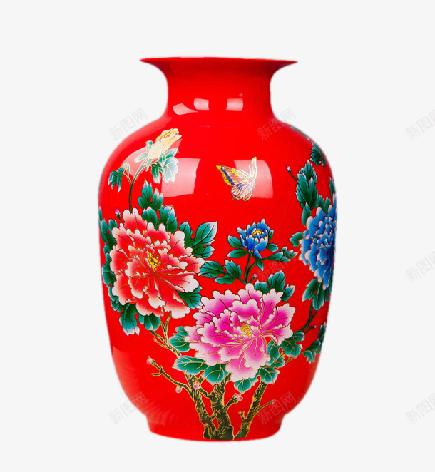 红色花瓶png免抠素材_88icon https://88icon.com 古董 瓷器 花瓶 陶瓷