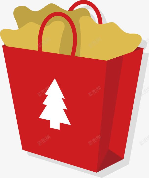 圣诞节购物袋png免抠素材_88icon https://88icon.com 圣诞购物 圣诞购物节 手提袋 矢量png 红色手袋 购物袋